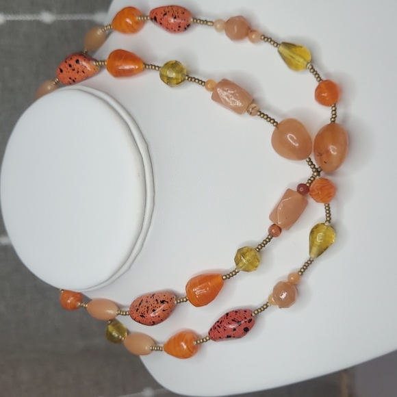 NINE WEST LONG STRAND BEADED NECKLACE - Picture 1 of 8